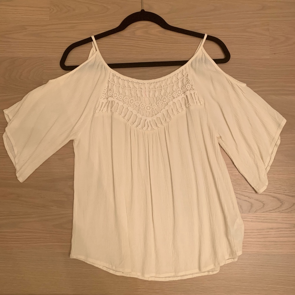 White Flowy Top